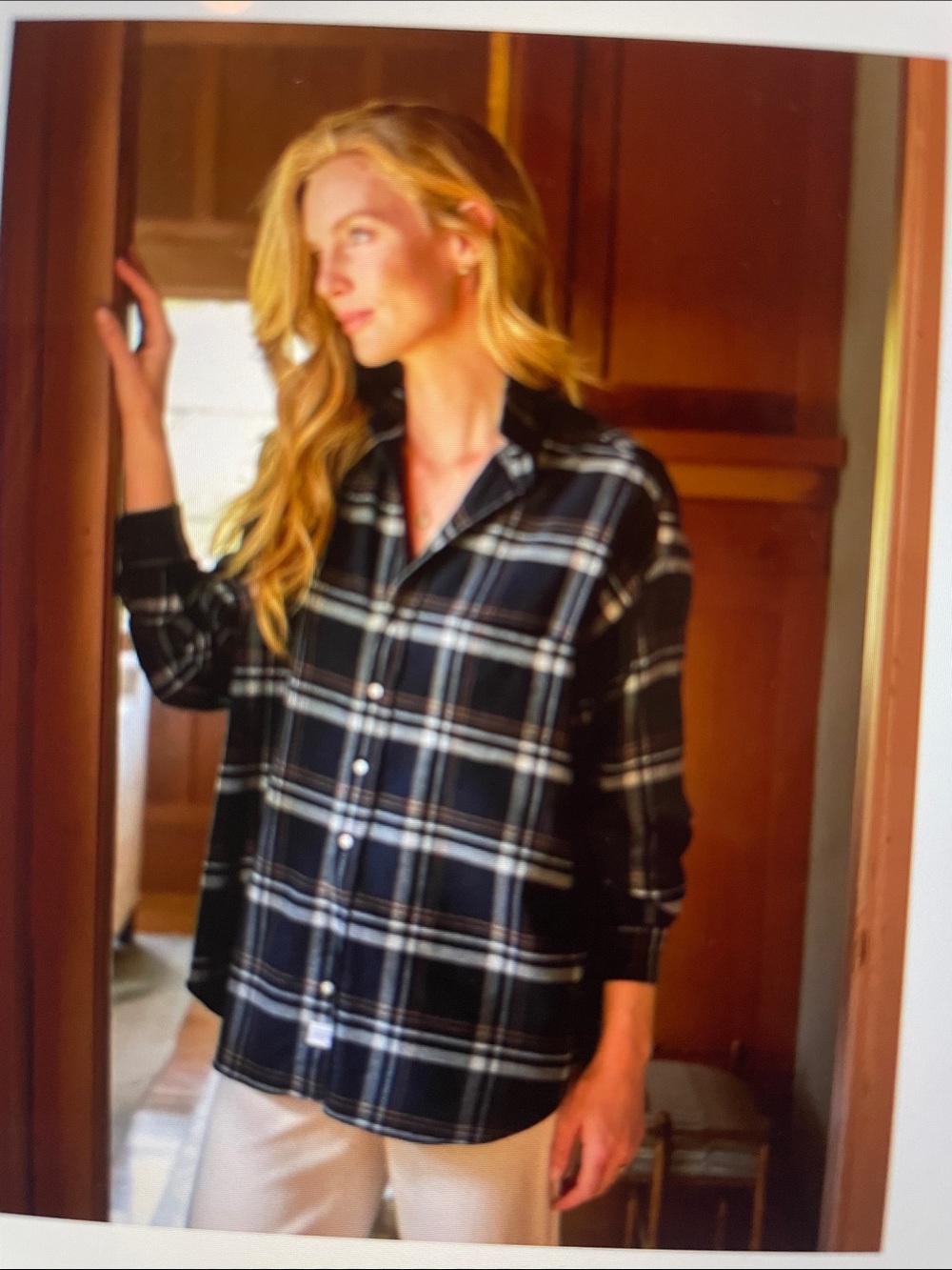 Frank & Eileen black plaid Shirley shirt sz xs